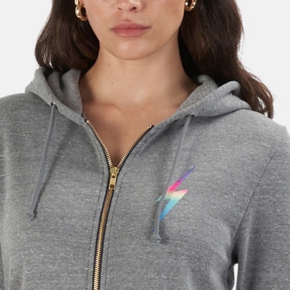 Aviator Nation Rainbow Bolt Zip sweatshirt XS - Picture 1 of 5